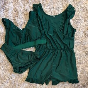 Elegant Green Women's Swimwear Set